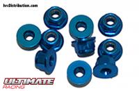 Nuts - M3 nyloc flanged - Aluminum - Blue (10 pcs)