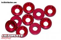 Rondelle - Coniche - Alluminio - 3mm - Rosso (10 pzi)