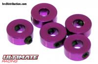 Stoppers - Aluminum - 4mm - Purple (5 pcs)