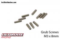 Grub Screws - M3 x  8mm (10 pcs)