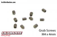Grub Screws - M4 x  4mm (10 pcs)