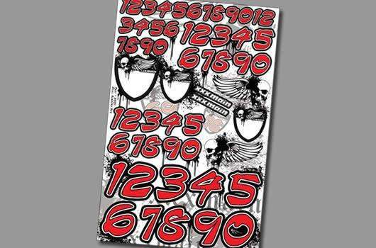 XXX Main - XN001 - Stickers - Numbers - Skull - Red