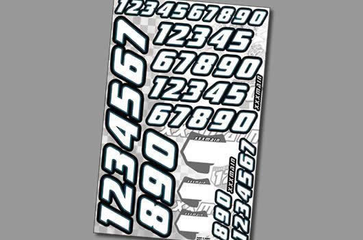 XXX Main - XN002 - Stickers - Numbers - Race - White