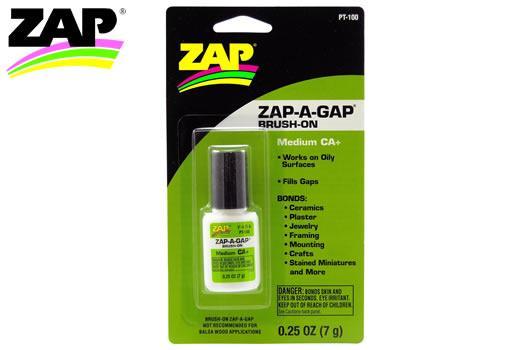 ZAP / SuperGlue - ZPT100 - Glue - Brush-On - ZAP-A-GAP - 7g (1/4 oz.) (Composition 11730024)