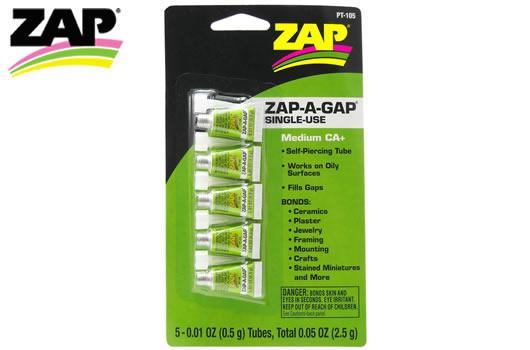 ZAP / SuperGlue - ZPT105 - Glue - Single Use - ZAP-A-GAP - 0.5g (.01 oz.) (Composition 11730034)