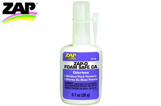 ZAP / SuperGlue - ZPT25 - Glue - ZAP-O Foam Safe - CA - 20g (0.7 oz.) (Composition 11730055)