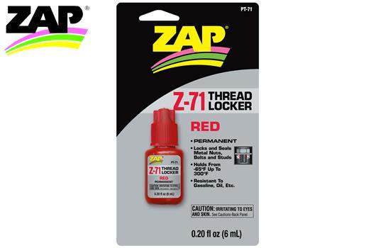 ZAP / SuperGlue - ZPT71 - Colle - Thread Locker - Permanente - Z-71 Rouge - 6ml (.2 fl oz.) (Composition 11730095) 