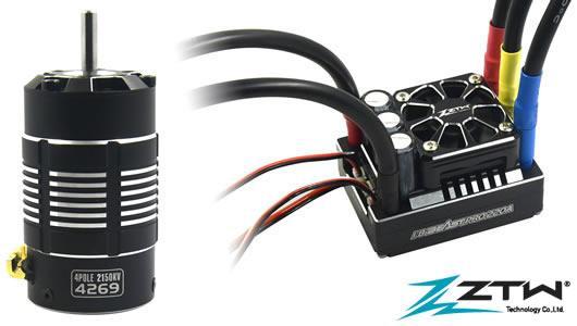 ZTW by HRC Racing - ZTW8222032002 - Elektronisch Fahrtregler COMBO - Brushless - 1/8 - 2~6S - Beast PRO - 220A / 1320A - mit 2150KV Motor XT90