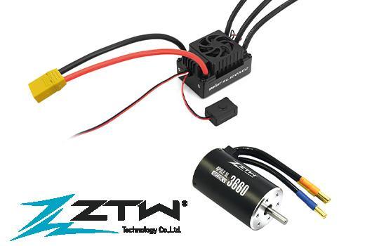 ZTW by HRC Racing - ZTW1112061 - Variateur électronique COMBO - Brushless - 2~4S - Beast SL SCT G2  - 120 A / 760A - 4200KV 5mm Motor 3660 - XT90