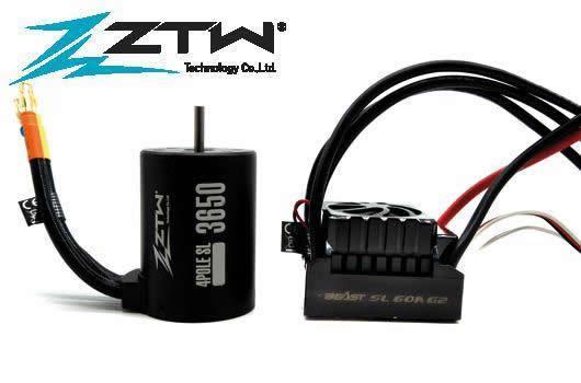 ZTW by HRC Racing - ZTW1106031 - Elektronisch Fahrtregler COMBO - Brushless - Beast SL 60A G2 - Motor 3650 4350KV 