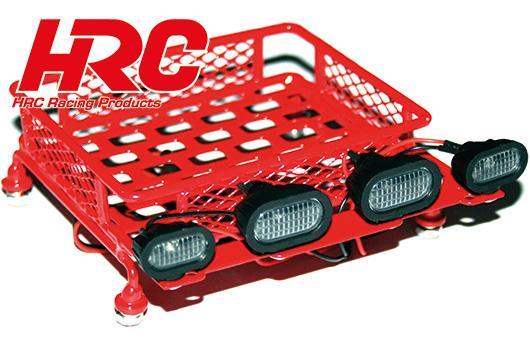 HRC Racing - HRC25077RE - Body Parts - 1/10 Accessory - Scale - Small Crawler Luggage Tray - with Light LEDs - Red