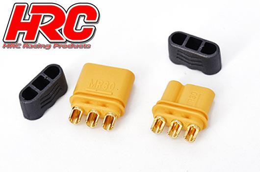 Connector - MR30 Triple - 1 pair (1 Male & 1 female) - Gold