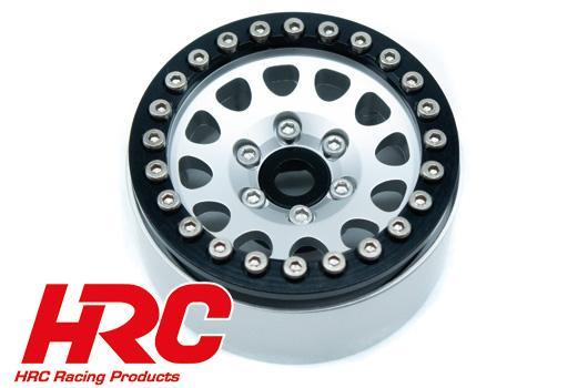 HRC Racing - HRC65164WB - Felgen - 1/10 Crawler - 1.9" - 12mm Hex - Aluminium - Beadlock - White with Black Ring (4 Stk.)