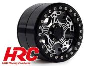 Jantes - 1/10 Crawler - 1.9" - 12mm Hex - Aluminium - Skull Beadlock - Noir (4 pces)