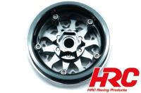 Wheels - 1/10 Crawler - 1.9" - 12mm Hex - Aluminium - Beadlock - Silver/Grey (4 pcs)