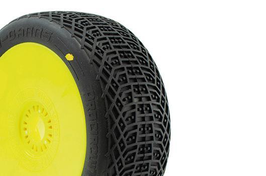Tires - 1/8 Buggy - I-Barrs V3 Buggy C2 (Soft) Pre-Mounted Yellow (2pcs.)