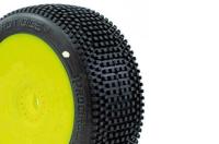 Tires - 1/8 Buggy - Hot Dice V2 Buggy C1 (Super Soft) Pre-Mounted Yellow