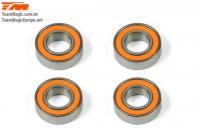 Ball Bearings - metric -  8x16x5mm Rubber sealed Orange (4 pcs)