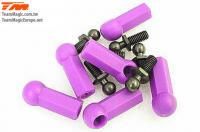 Ball Cups and Studs - Purple - 6 pcs