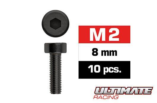 Ultimate Racing - UR163208 - Vis - tête cylindrique - Hex (Allen) - M2 x 8mm (10 pces)