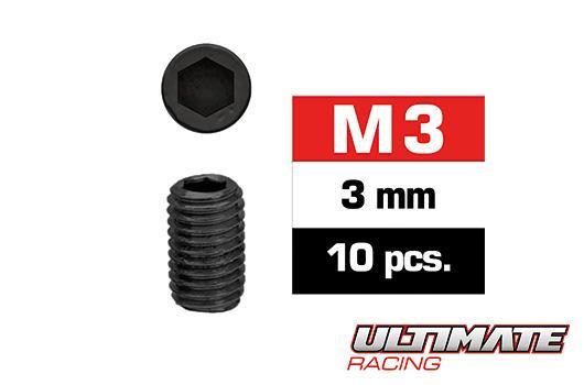 Ultimate Racing - UR164303 - Grub Screws - M3 x 3mm (10 pcs)