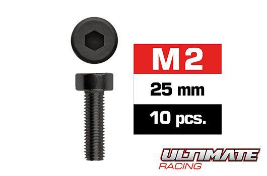 Ultimate Racing - UR163225 - Vis - tête cylindrique - Hex (Allen) - M2 x 25mm (10 pces)