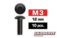 Screws - Button Head - Hex (Allen) - M3 x 12mm (10 pcs)
