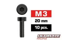Screws - Cap Head - Hex (Allen) - M3 x 20mm (10 pcs)